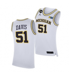 Michigan Wolverines Austin Davis 2021 Big Ten Regular Season Champions Blm White Jersey