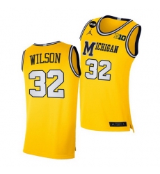 Michigan Wolverines Luke Wilson Yellow Blm Social Justice Men Jersey