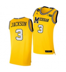 Michigan Wolverines Zeb Jackson Yellow Blm Social Justice Men Jersey