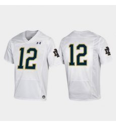 Men Notre Dame Fighting Irish 12 White Premier College Football Jersey