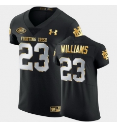 Men Notre Dame Fighting Irish Kyren Williams Golden Edition Black Authentic Jersey