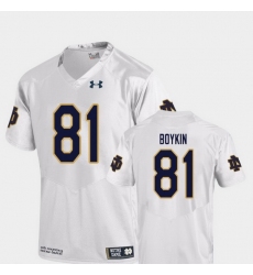 Men Notre Dame Fighting Irish Miles Boykin 81 White College Football Replica Jersey