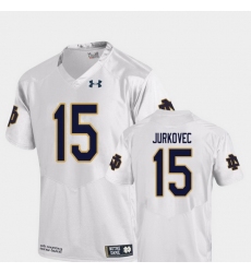 Men Notre Dame Fighting Irish Phil Jurkovec 15 White College Football Replica Jersey