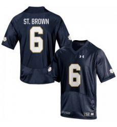 Men Under Armour 6 Replica Navy Blue Equanimeous St. Brown Notre Dame Fighting Irish Alumni Football Jersey