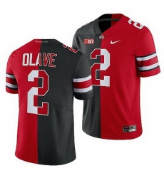 Ohio State Buckeyes Chris Olave Scarlet Black Split Edition Men Jersey