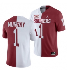 Oklahoma Sooners Kyler Murray White Crimson Split Men'S Jersey