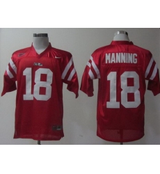 Ole Miss Rebels 18 Achie Manning Red College Football NCAA Jerseys