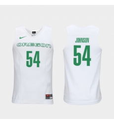 Men Oregon Ducks Will Johnson White Elite Authentic Performance College Basketball Jersey