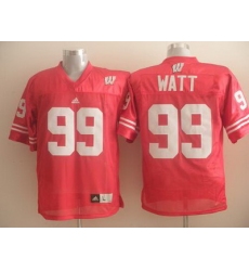 Badgers #99 J.J. Watt Red Embroidered NCAA Jersey