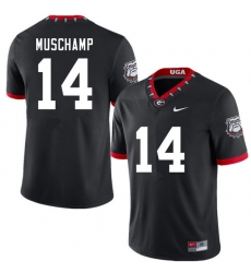 Men #14 Jackson Muschamp Georgia Bulldogs 100th Anniversary College Football Jerseys Sale-100th Blac