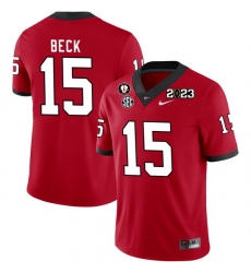 Men #15 Carson Beck Georgia Bulldogs 2022-23 CTP National Championship Football Jerseys