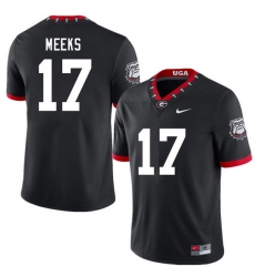 Men #17 Jackson Meeks Georgia Bulldogs 100th Anniversary College Football Jerseys Sale-100th Black