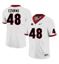 Men #48 Austine Eziukwu Georgia Bulldogs College Football Jerseys Sale-White Anniversary