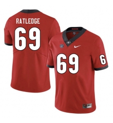 Men #69 Tate Ratledge Georgia Bulldogs College Football Jerseys Sale-Red