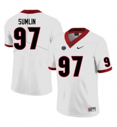 Men #97 Matthew Sumlin Georgia Bulldogs College Football Jerseys Sale-White Anniversary