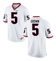 Men Georgia Bulldogs #5 Terry Godwin College Football Jerseys-White