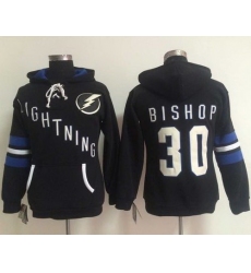 Tampa Bay Lightning 30 Ben Bishop Black Women Old Time Heidi NHL Hoodie