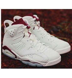 Air Jordan 6 Shoes 2014 Mens White Dark Red