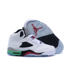 Air Jordan 5 Men Shoes White Cyan