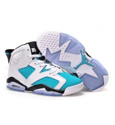 Air Jordan 6 Shoes 2014 Womens GS White Blue