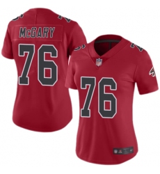 Falcons 76 Kaleb McGary Red Women Stitched Football Limited Rush Jersey