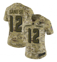 Nike Falcons #12 Mohamed Sanu Sr Camo Women Stitched NFL Limited 2018 Salute to Service Jersey