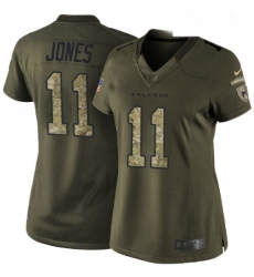 Womens Nike Atlanta Falcons 11 Julio Jones Elite Green Salute to Service NFL Jersey