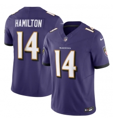 Men Baltimore Ravens 14 Kyle Hamilton Purple 2023 F U S E Vapor Jersey