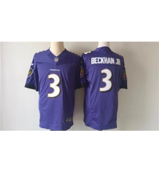 Men Baltimore Ravens 3 Odell Beckham Jr  Purple 2023 F U S E  Vapor Untouchable Stitched Football Jersey