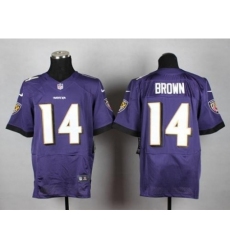 Nike Baltimore Ravens 14 Marlon Brown Purple Elite NFL Jersey