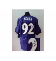 Nike baltimore ravens 92 Haloti Ngata purple Elite signature NFL Jersey