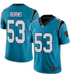 Men Carolina Panthers 53 Brian Burns Blue Vapor Untouchable Limited Stitched Jersey