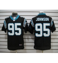 Nike Carolina Panthers 95 Charles Johnson Black Elite NFL Jersey