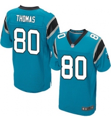 Nike Panthers #80 Ian Thomas Blue Alternate Mens Stitched NFL Elite Jersey