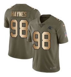 Nike Panthers 98 Marquis Haynes Olive Gold Salute To Service Limited Jersey