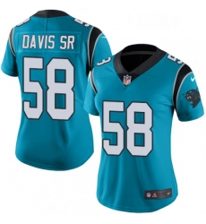 Womens Nike Carolina Panthers 58 Thomas Davis Elite Blue Alternate NFL Jersey