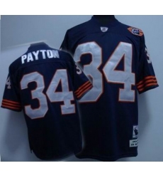 Chicago Bears 34 Walter Payton Premier Team blue Color big number mitchellandness Jersey