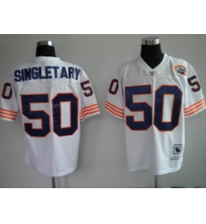 Chicago Bears 50 Singletary white throwback Jerseys