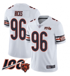 Men Chicago Bears 96 Akiem Hicks White Vapor Untouchable Limited Player 100th Season Football Jersey