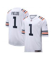 Men Chicago Bears Justin Fields White Rush Men Jersey