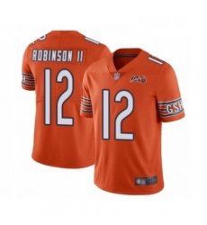 Mens Chicago Bears 12 Allen Robinson Orange Alternate 100th Season Limited Football Jersey