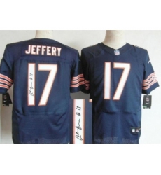 Nike Chicago Bears 17 Alshon Jeffery Blue Elite Signed NFL Jersey