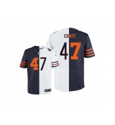 Nike Chicago Bears 47 Chris Conte White-Blue Elite split NFL Jersey