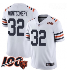 Bears #32 David Montgomery White Alternate Youth Stitched Football Vapor Untouchable Limited 100th Season Jersey