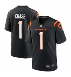 Men Cincinnate Bengals Ja'Marr Chase 1 Black Vapor Limited Jersey