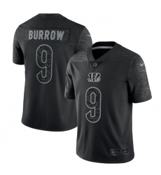 Men Cincinnati Bengals 9 Joe Burrow Reflective Limited Stitched Jersey