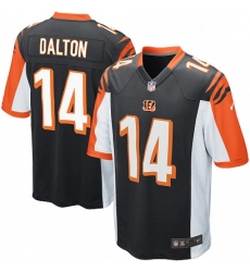 Mens Nike Cincinnati Bengals 14 Andy Dalton Game Black Team Color NFL Jersey