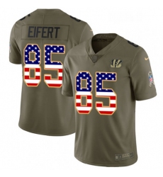 Youth Nike Cincinnati Bengals 85 Tyler Eifert Limited OliveUSA Flag 2017 Salute to Service NFL Jersey