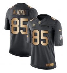 Nike Browns #85 David Njoku Black Youth Stitched NFL Limited Gold Salute to Service Jersey