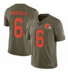 Youth Nike Cleveland Browns 6 Baker Mayfield Limited Olive 2017 Salute to Service NFL Jersey